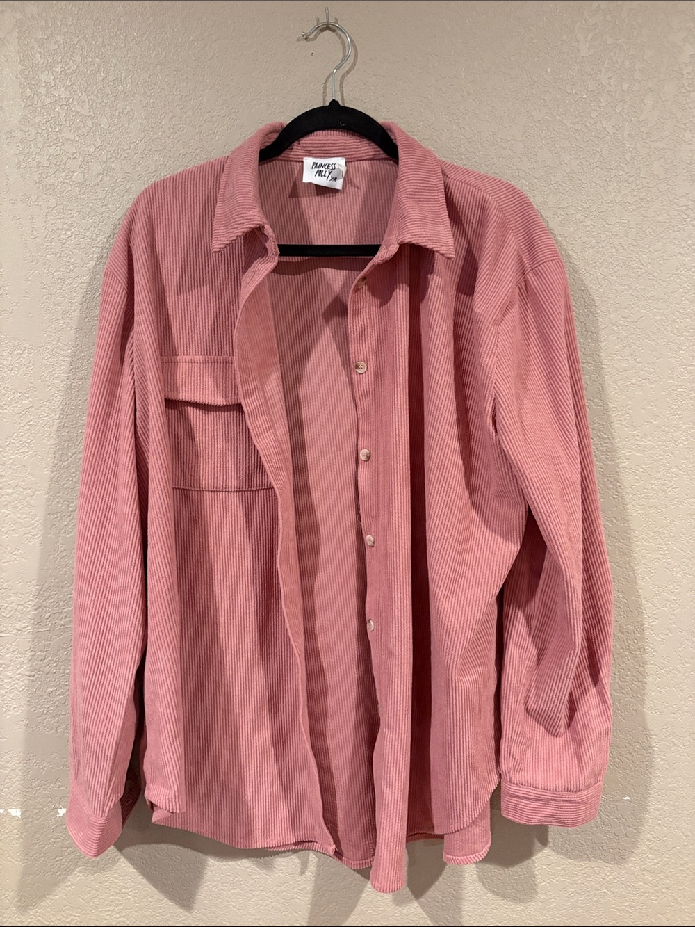 Princess Polly Pink Corduroy Button-Down Shirt